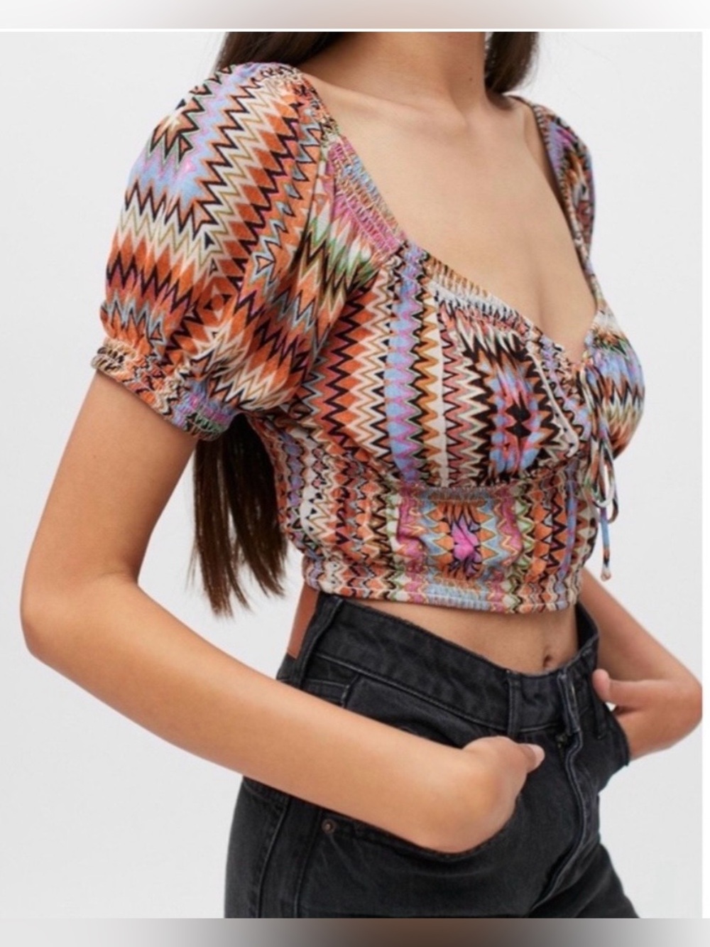 Urban outfitters Kristy shirred top